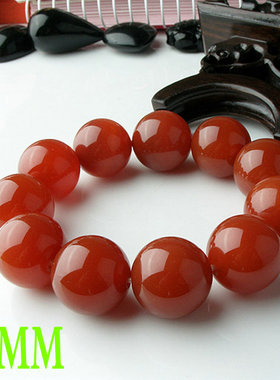 男女款红玛瑙圆珠手链单圈手串