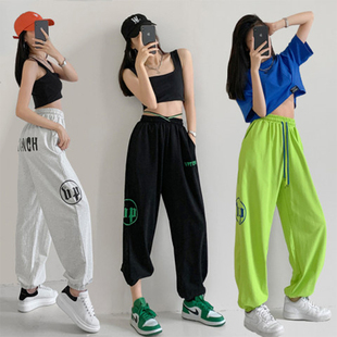 街舞女团鬼步舞演出服 爵士舞蹈哈伦束脚裤 美式 高街跳舞jazz练功裤