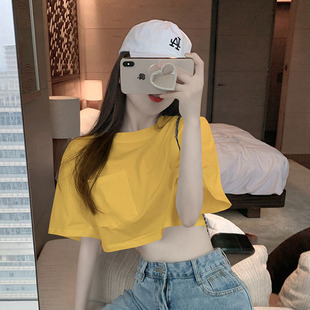 泫雅ins风女团练习室短款上衣y2k千禧甜辣妹穿搭爵士跳舞jazz衣服