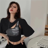 kpop打歌跳舞表演出服 套装 辣妹女团爵士舞服装 夏jazz穿搭背心罩衫