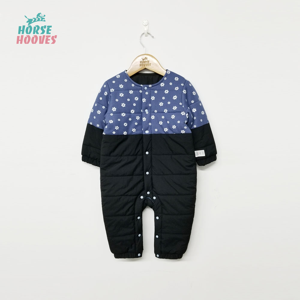 好肤丝冬夹棉爬服起皱面料连体衣