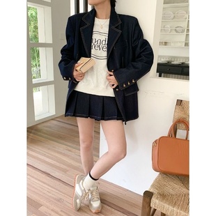 秋日学院派 西装外套半身裙套装早秋新款ZY1989 强明女装