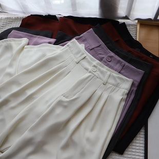 裤 垂感高腰休闲阔腿西装 薄款 拖地长裤 2025夏季 潮1720强明女装 新款