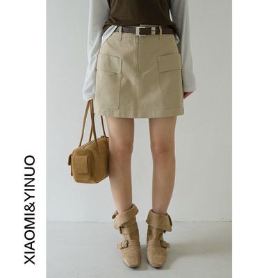 风口袋高腰女【欧凡】韩系工装