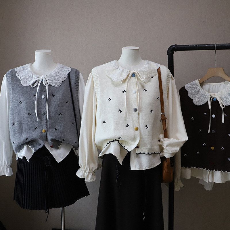 比正2025秋季新款韩版衬衫蝴蝶结