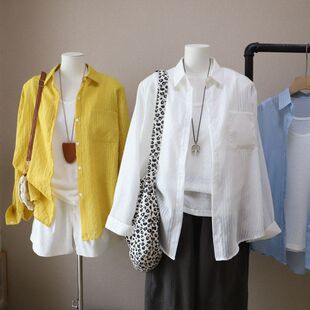 2026春夏新款韩版休闲两件套背心中长款条纹衬衫薄女5775强明女装