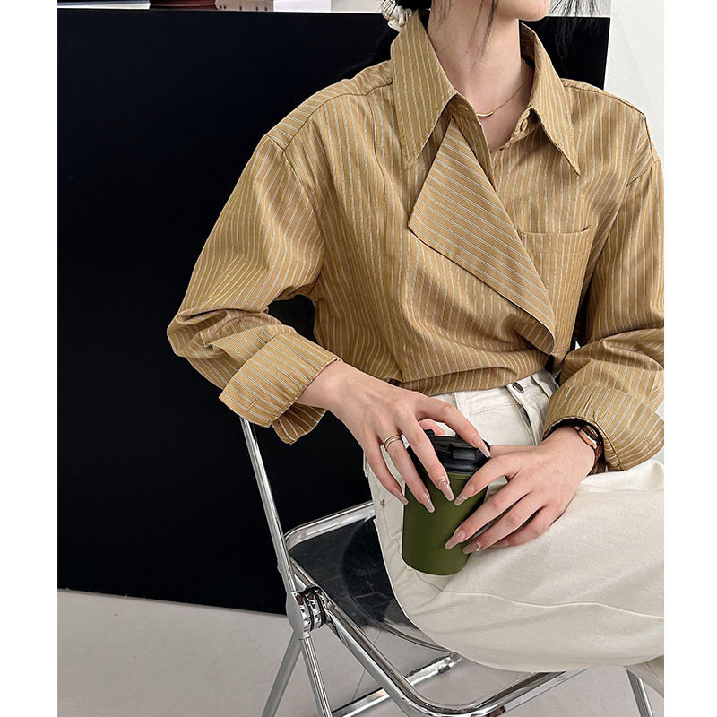 精致的味道2025秋季韩设计感小众高级气质通勤衬衫8702-1强明女装