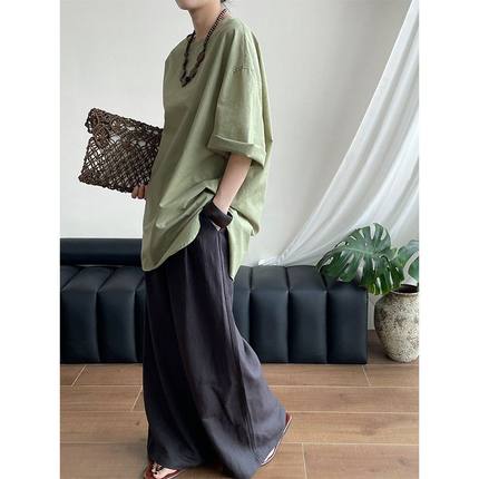 韩代款气质圆领半袖套头衬衫女老钱风高级感宽松小衫2769强明女装