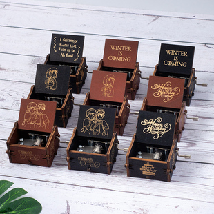 质手摇复古音乐盒哈利波特天空之城八音盒儿童送生日快乐礼物卡农