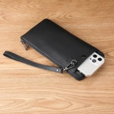 Бумажник, длинная модная сумка через плечо, маленькая сумка клатч, кошелек, из натуральной кожи, длина макси, изысканный стиль