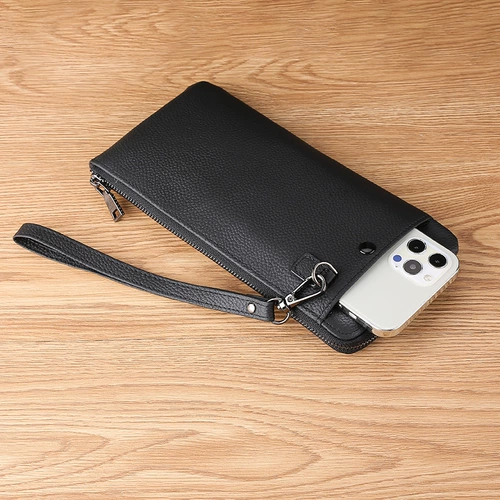 Бумажник, длинная модная сумка через плечо, маленькая сумка клатч, кошелек, из натуральной кожи, длина макси, изысканный стиль