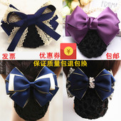 韩版 职业头花空姐饰品护士酒店发网头饰韩国发饰网兜女士盘发发夹