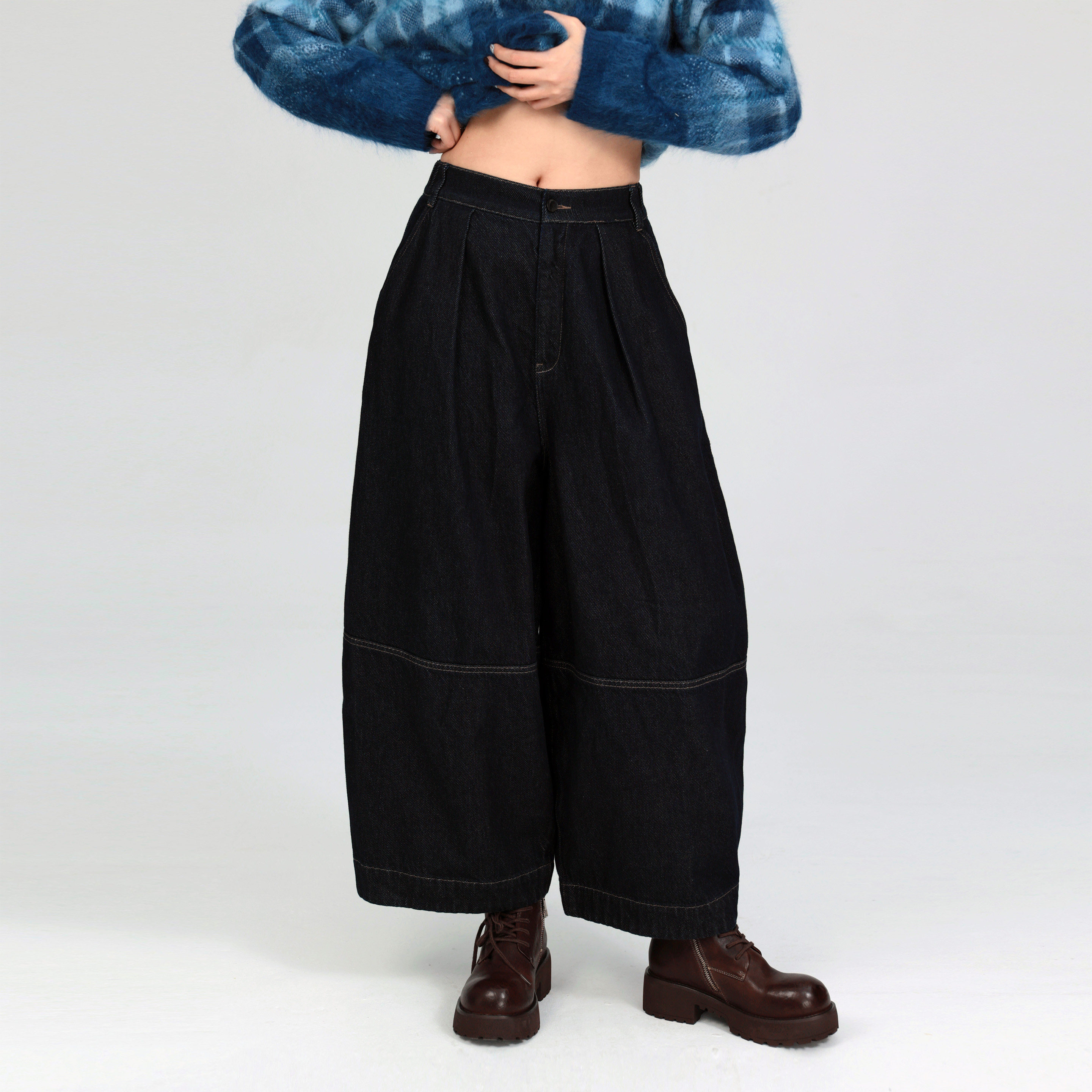 极简风宽松日系复古明线装饰秋季