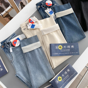 宝藏法棍裤！4色加厚~ 九分毛边 冬加绒弹力法棍直筒烟管牛仔裤女