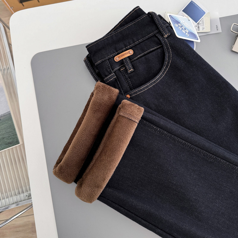 细节拉满！无敌显瘦~ 窄版拖地裤 超暖880g厚绒 冬直筒牛仔裤女,女装/女士精品,牛仔裤,淘宝优惠券,粉丝福利购,淘宝优惠卷