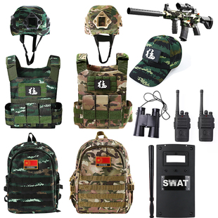 儿童迷彩服过家家角色扮演装备特种兵制服头盔迷彩军训男女表演服
