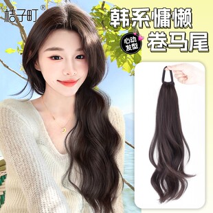 假发辫子马假发女长发网红抓夹低双侧马真发麻花辫新中式女
