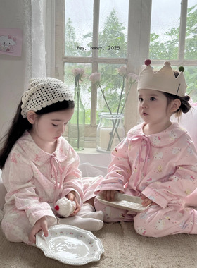 Heyhoney大小卷25春秋女童家居服长袖薄款睡衣套装可爱卡通洋气