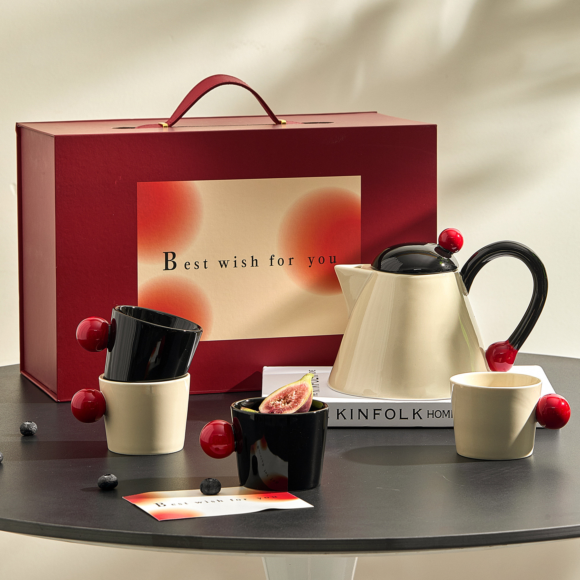 陶瓷杯子套装家用客厅杯具套装客厅待客茶壶茶杯乔迁新居水具套装