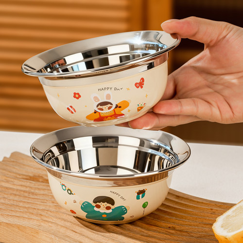 316不锈钢儿童碗6岁以上食品级面碗小学生专用饭碗幼儿园防摔餐具