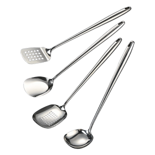 316不锈钢锅铲家用加厚炒菜铲子汤勺漏勺厨房炒勺厨具套装铁锅铲