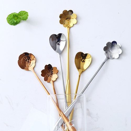 咖啡不锈钢网红樱花勺子奢华花瓣