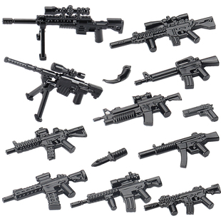 军事人仔M系列MOC步枪M4MK18新款 第三方武器模型积木零件配件