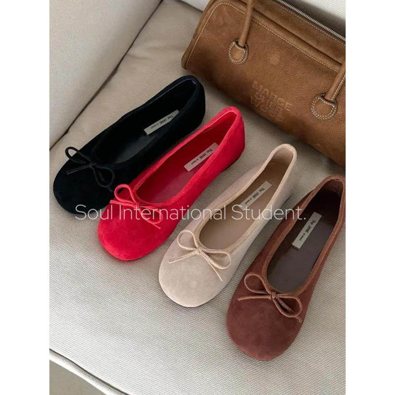 韩国温柔蝴蝶结羊皮平底单鞋女灰姑娘一脚蹬芭蕾舞鞋豆豆鞋,女鞋,时尚芭蕾鞋,淘宝优惠券,粉丝福利购,淘宝优惠卷