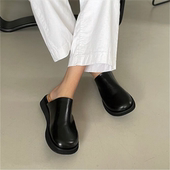 圆头休闲懒人外穿后空厚底松糕跟包头拖凉拖女 夏季 灰姑娘 韩国鞋