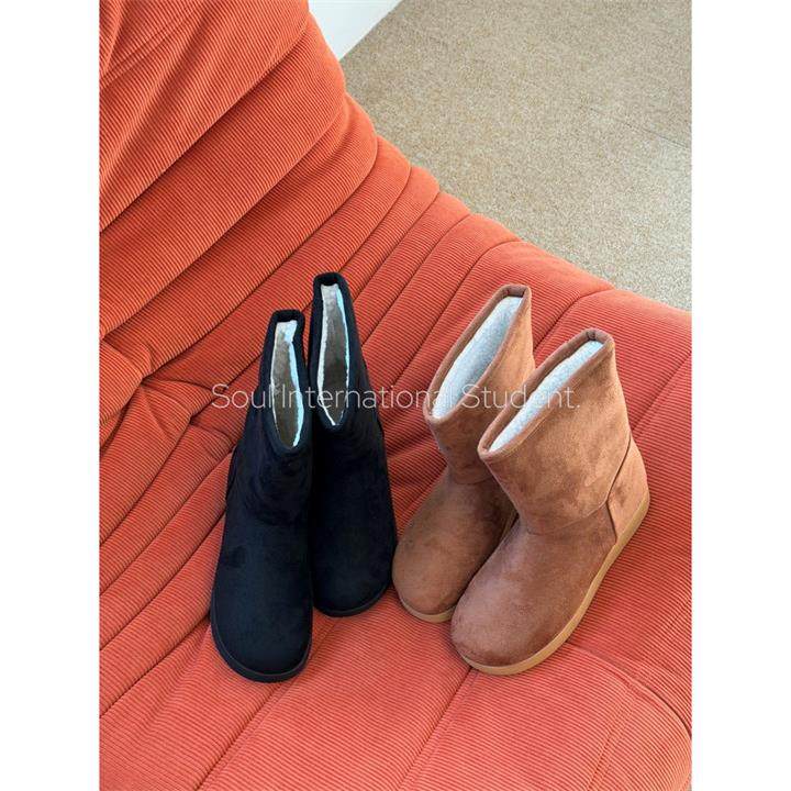 韩国简约厚底雪地靴女灰姑娘冬季保暖复古休闲圆头棉靴子,女鞋,时尚雪地靴,淘宝优惠券,粉丝福利购,淘宝优惠卷