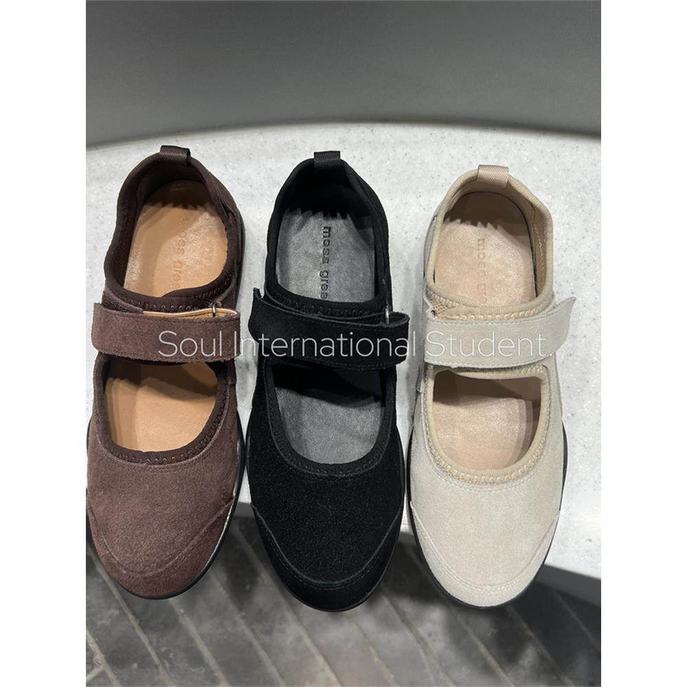 复古风绒面魔术贴玛丽珍鞋女灰姑娘平底百搭舒适芭蕾舞鞋单鞋,女鞋,玛丽珍鞋,淘宝优惠券,粉丝福利购,淘宝优惠卷