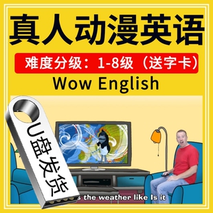 真人动漫英语启蒙全集U盘难度分级教学小学儿童启蒙美语原版 优盘