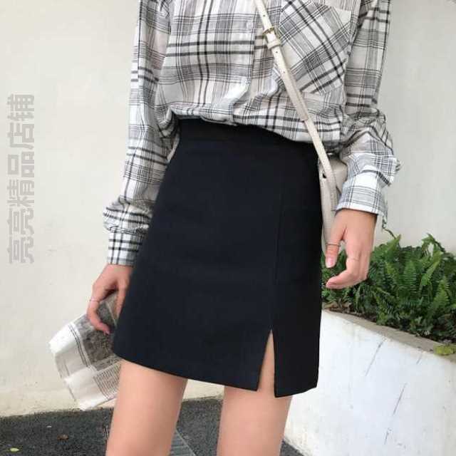短裙子显瘦高腰开叉a字裙2019早春新款女韩版修身纯色百搭包臀裙在类目 女装/女士精品, 半身裙中 - 来自Buy2taobao.com提供专业的淘宝代购服务