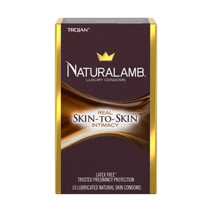 美国造TROJAN Naturalamb羊皮膜非乳胶安全套10片 肌肤感防过敏