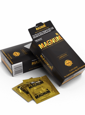 美国制造TROJAN Magnum 基础款特大号安全套1/12/36片 阔度62mm