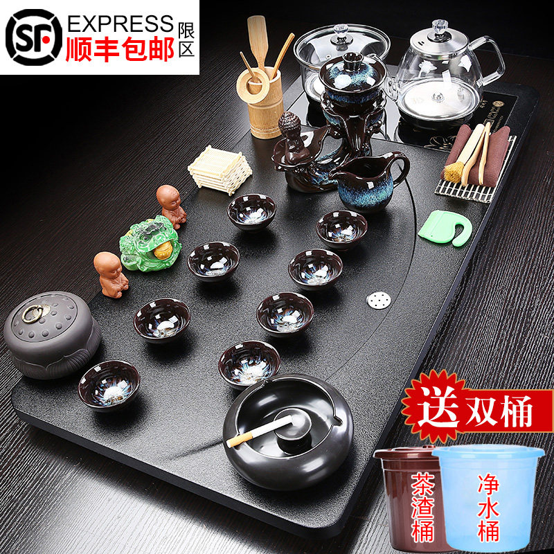 玻璃烧水壶茶具套装全自动一体茶盘高档家用茶台一整套2025新款