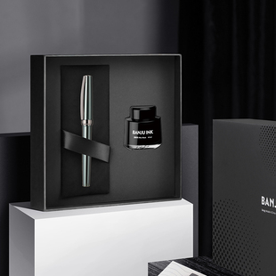 半句实干家系列钢笔套装金属杆职场办公铱金笔练字用书法墨水笔