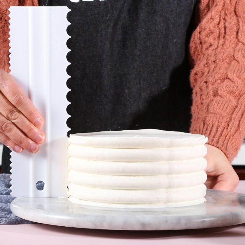 加长刮板4件套双面可用蛋糕奶油齿刮板创意蛋糕抹刀家用烘焙工具