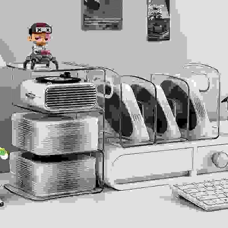 桌面cd分隔收纳盒陈列放置碟片磁带光盘展示架亚克力专辑收藏