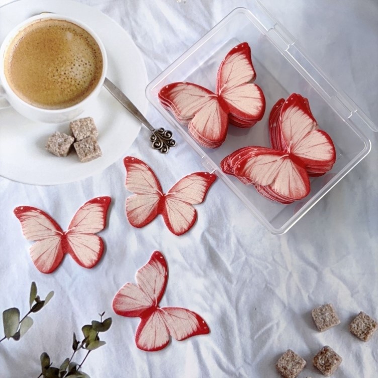 糯米纸蝴蝶冷菜装饰菜品摆盘蛋糕烘焙装饰个性创意鸡尾酒点缀装饰