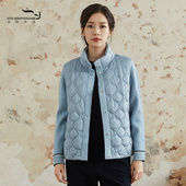 依伽依佳2024秋冬新款 文艺简约纯色短款 立领棉衣外套女ENDM004