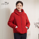 依伽依佳2024秋冬新款 文艺简约纯色中国红休闲棉衣外套女ENDM018