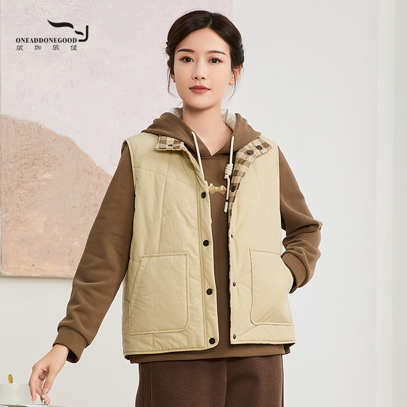文艺纯色百搭休闲棉服