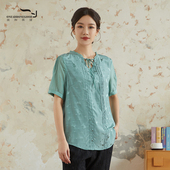 直筒文艺优雅百搭减龄纯色衬衫 依伽依佳2021夏季 新款 女EYXC228