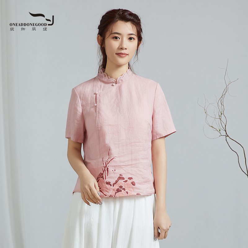 依伽依佳优雅文艺减短款T恤