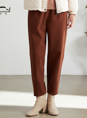 依伽依佳2023冬季新款收腰显瘦显高时尚百搭直筒裤长裤女ESDK009