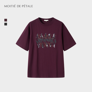 半片花瓣 Dancing Soul灵魂舞曲印花糯感T恤 云柔纯棉休闲短袖