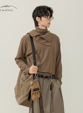 半片花瓣 多形态可拆卸肌理感围脖高领打底 休闲通勤基础坑条长袖