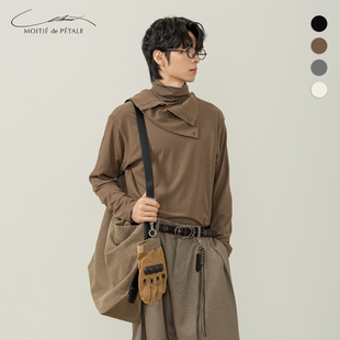 半片花瓣 多形态可拆卸肌理感围脖高领打底 休闲通勤基础坑条长袖