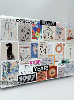 ins法式波普艺术插画适用macbookair保护壳2020防摔m1苹果笔记本macbookpro13寸保护套macbookair15水晶外壳